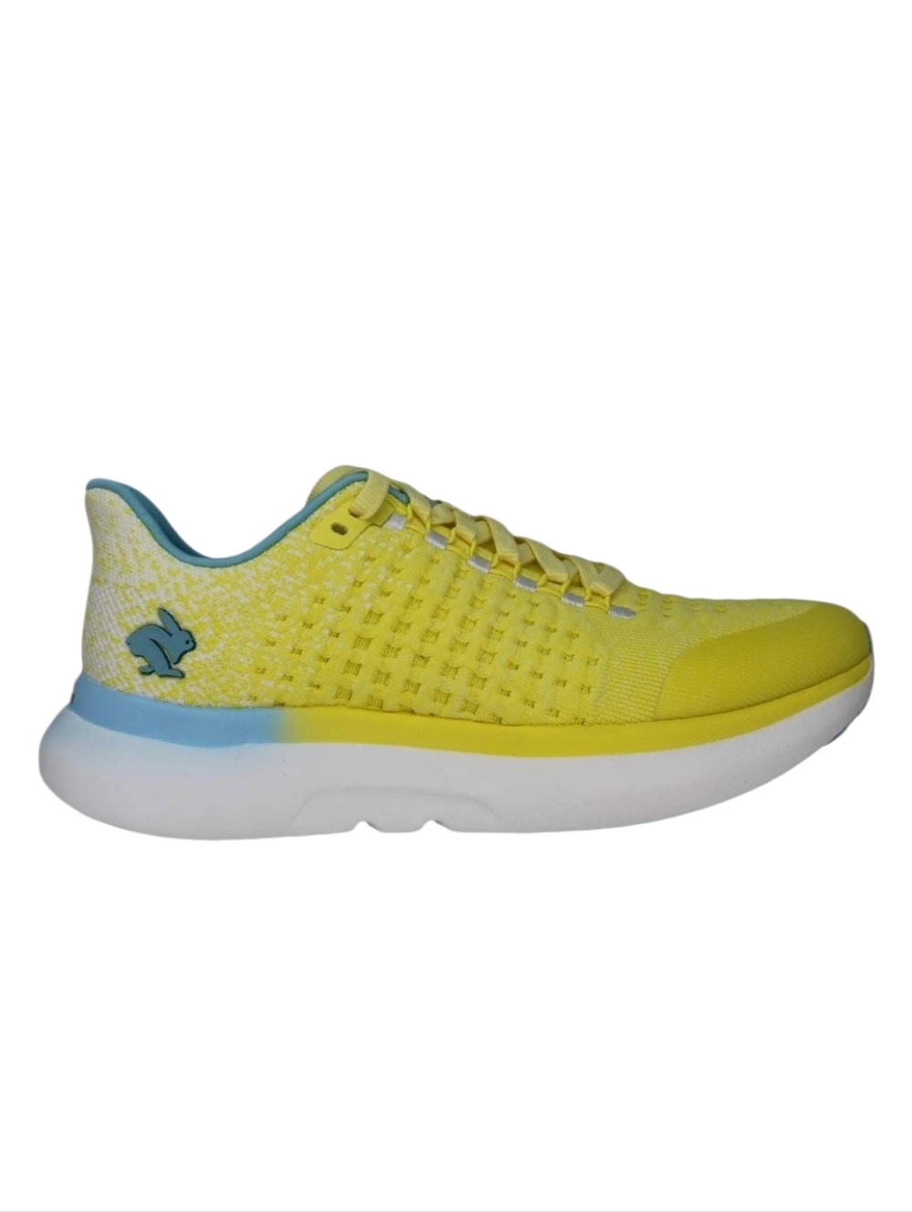 NEW Rabbit Dream Chaser Yellow & Blue Knit Women's Athletic Running Sneakers